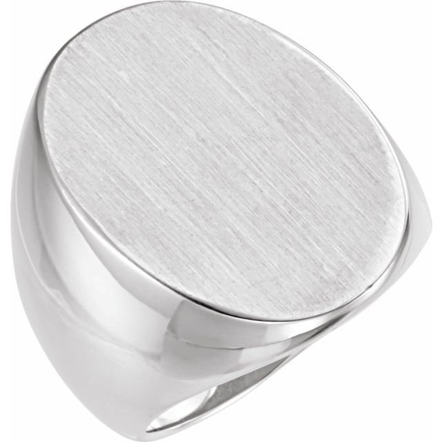 Sterling Silver 27x19 mm Oval Signet Ring