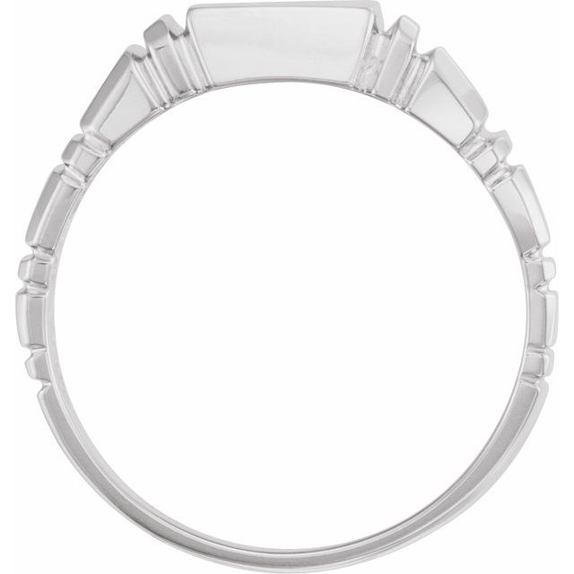14K White 9 mm Square Signet Ring