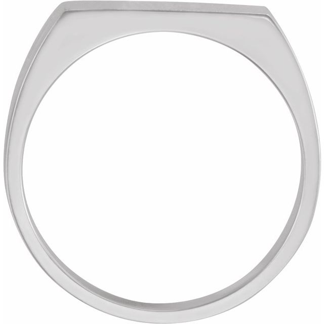 14K White 15x7.5 mm Rectangle Signet Ring