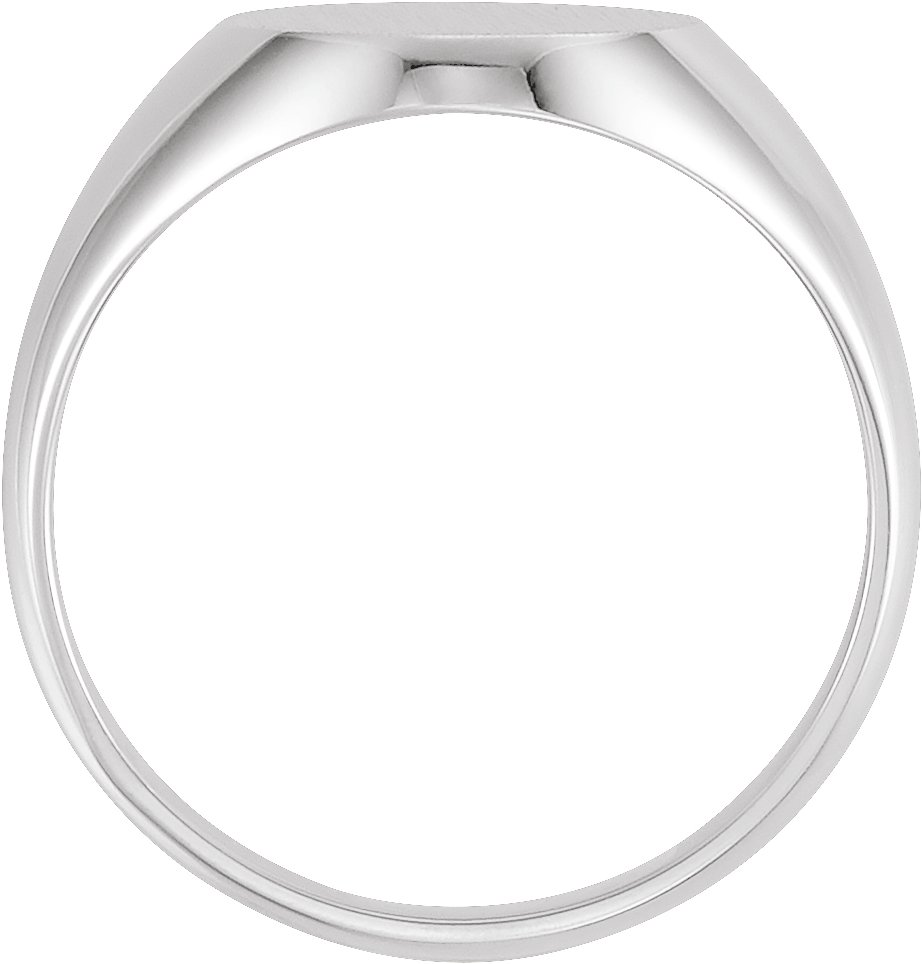 Sterling Silver 14x12 mm Oval Signet Ring