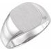 14K White 12 mm Square Signet Ring