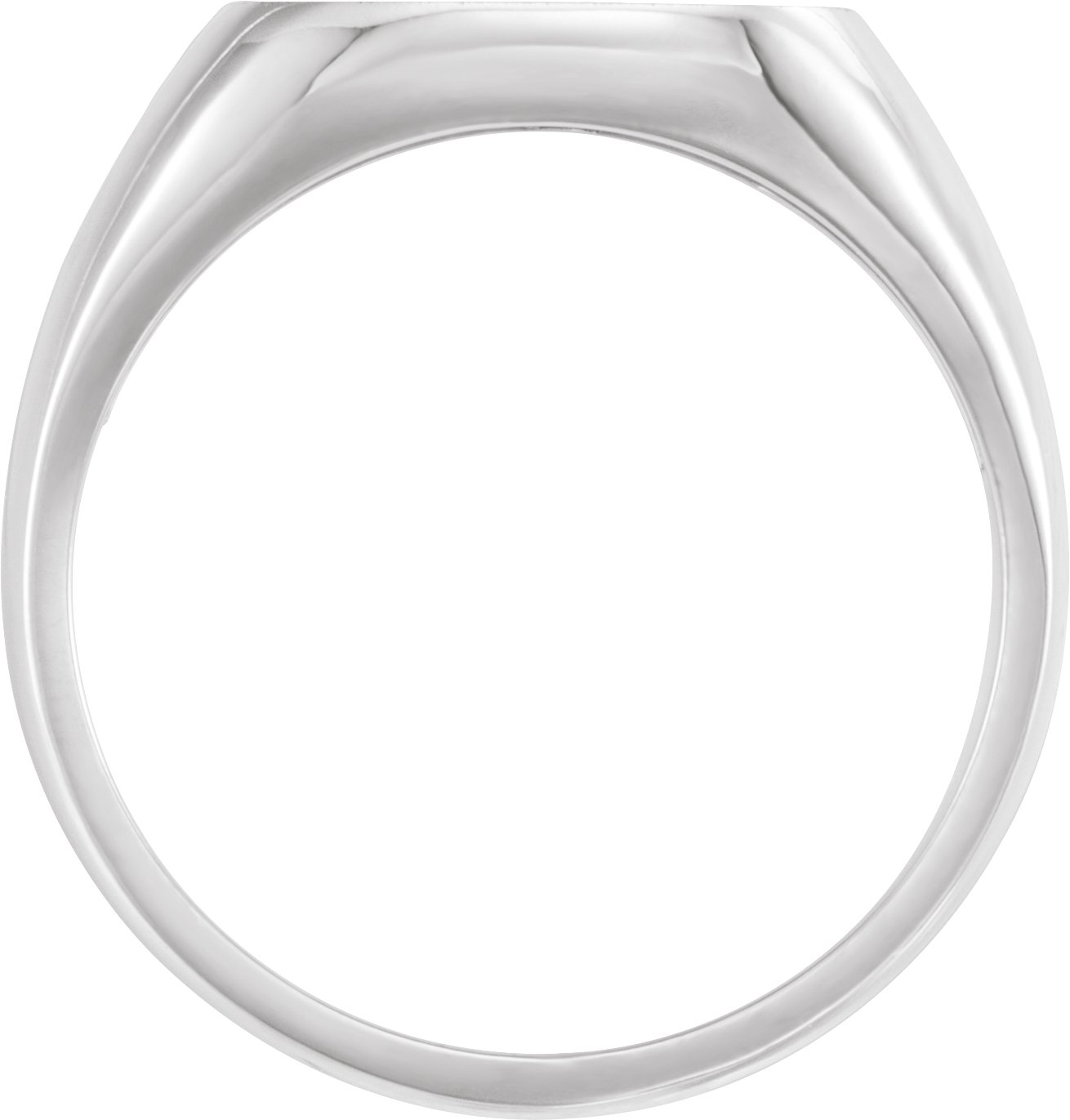 14K White 14 mm Square Signet Ring