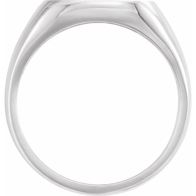 Platinum 14 mm Square Signet Ring