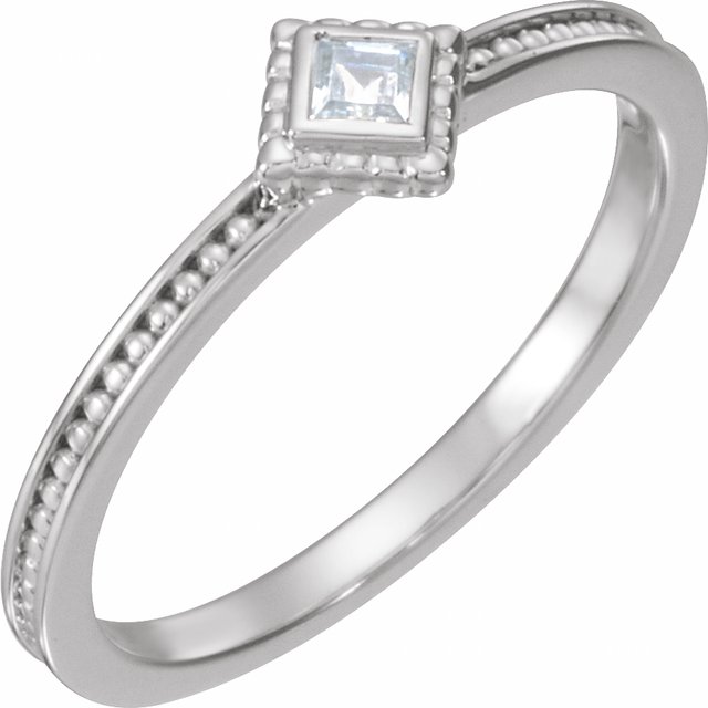 Sterling Silver 1/10 CTW Natural Diamond Family Stackable Ring