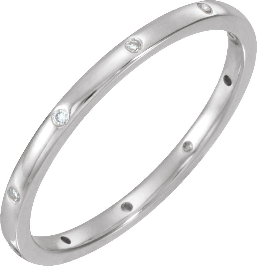 Platinum .03 CTW Natural Diamond Comfort-Fit Band Size 4