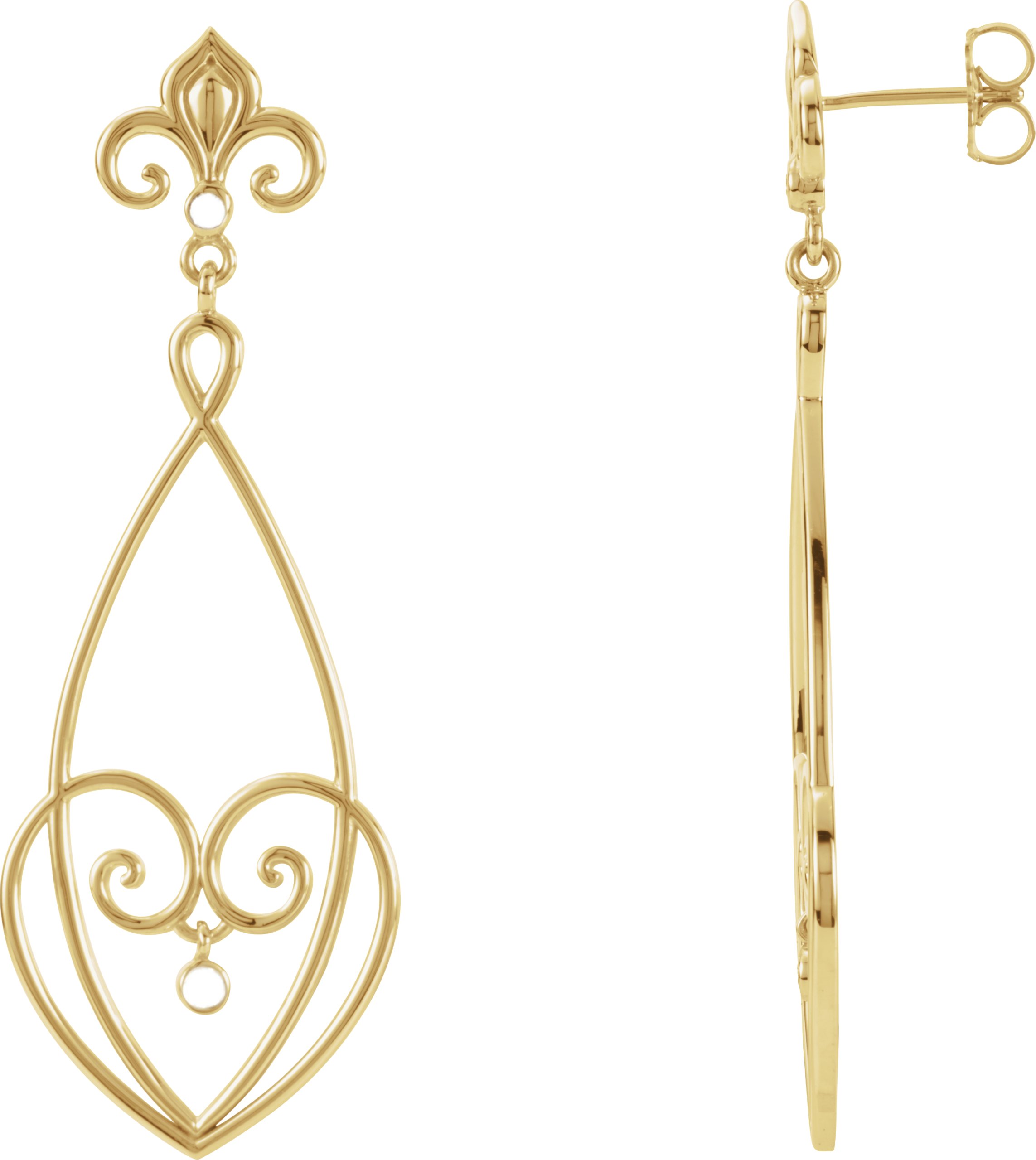 Alternative view of 1/10 CTW Natural Diamond Earrings – 14K Yellow Gold