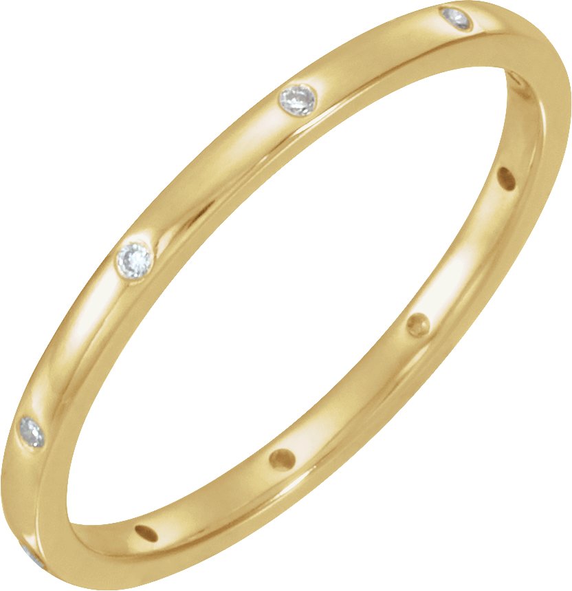 14K Yellow .03 CTW Natural Diamond Comfort-Fit Band Size 4