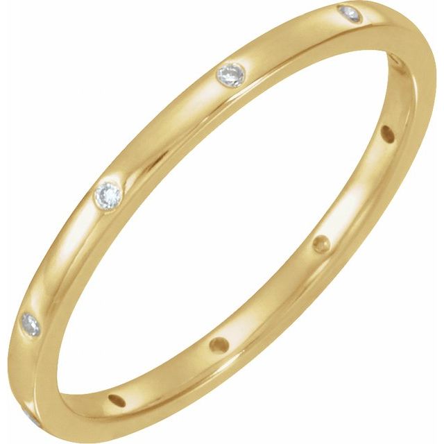14K Yellow .04 CTW Natural Diamond Comfort-Fit Band Size 7
