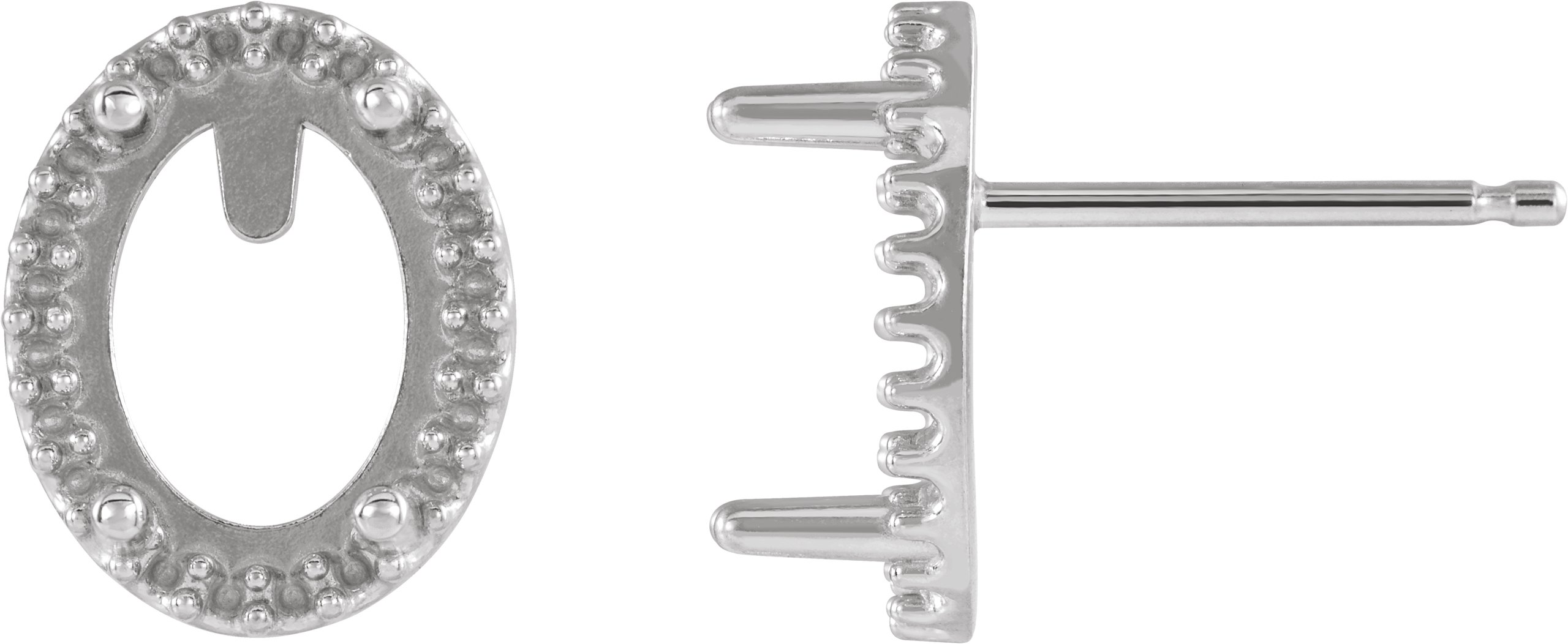Oval 4-Prong Halo-Style Earrings