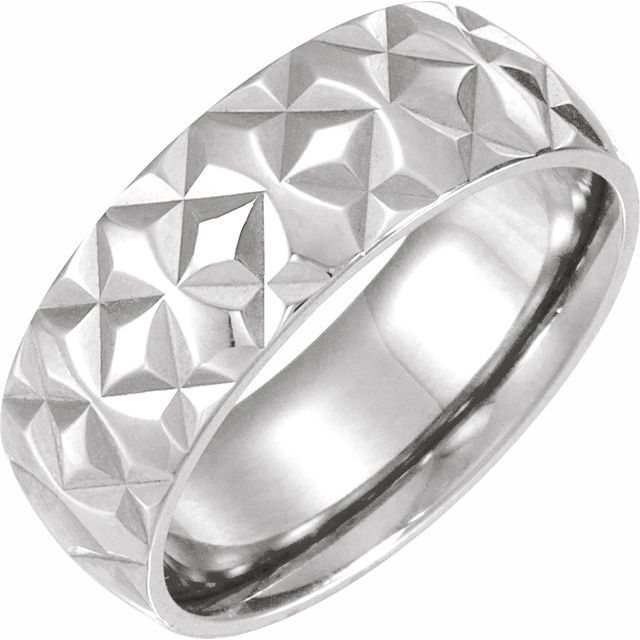 Sterling Silver 7 mm Geometric Band Size 11