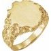 14K Yellow 16x14 mm Oval Nugget Signet Ring