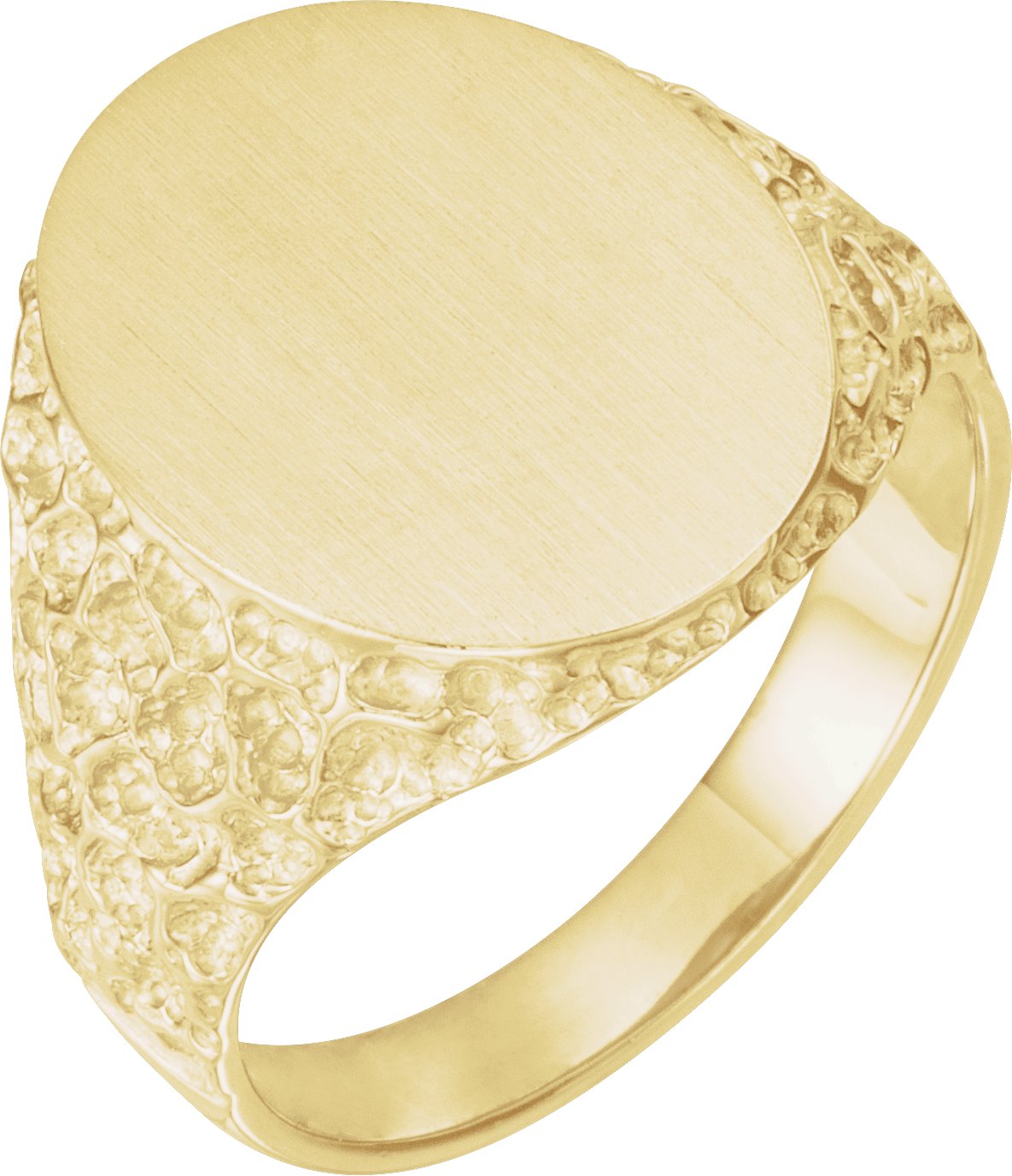 14K Yellow 19x15 mm Oval Signet Ring