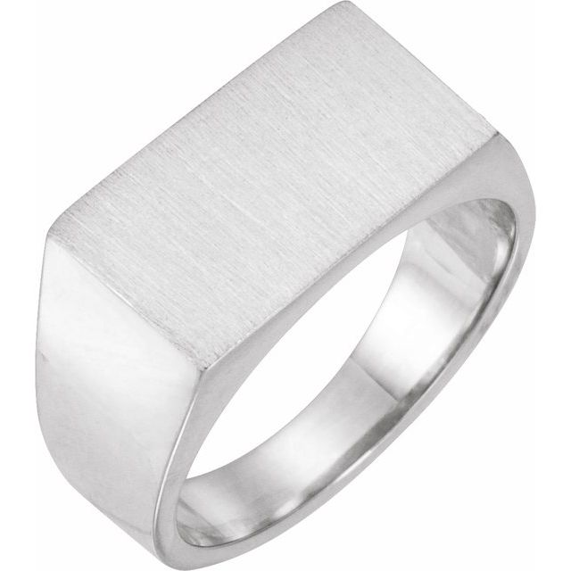 Sterling Silver 15x9 mm Rectangle Signet Ring