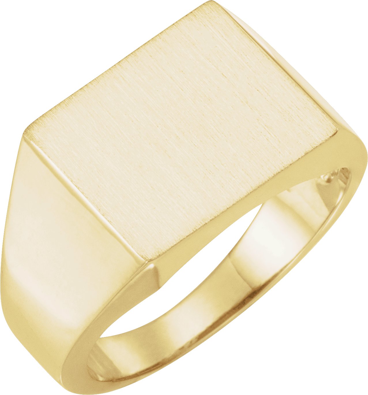 14K Yellow 13.5x13 mm Square Signet Ring