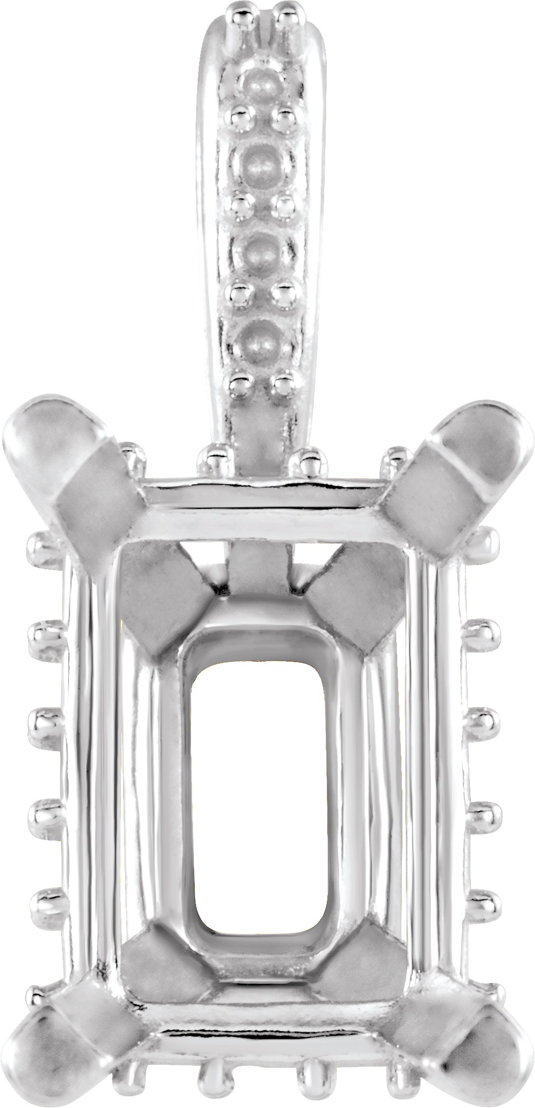 Emerald 4-Prong Accented Pendant
