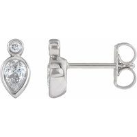 Sterling Silver 1/3 CTW Natural Diamond Bezel-Set Earrings 