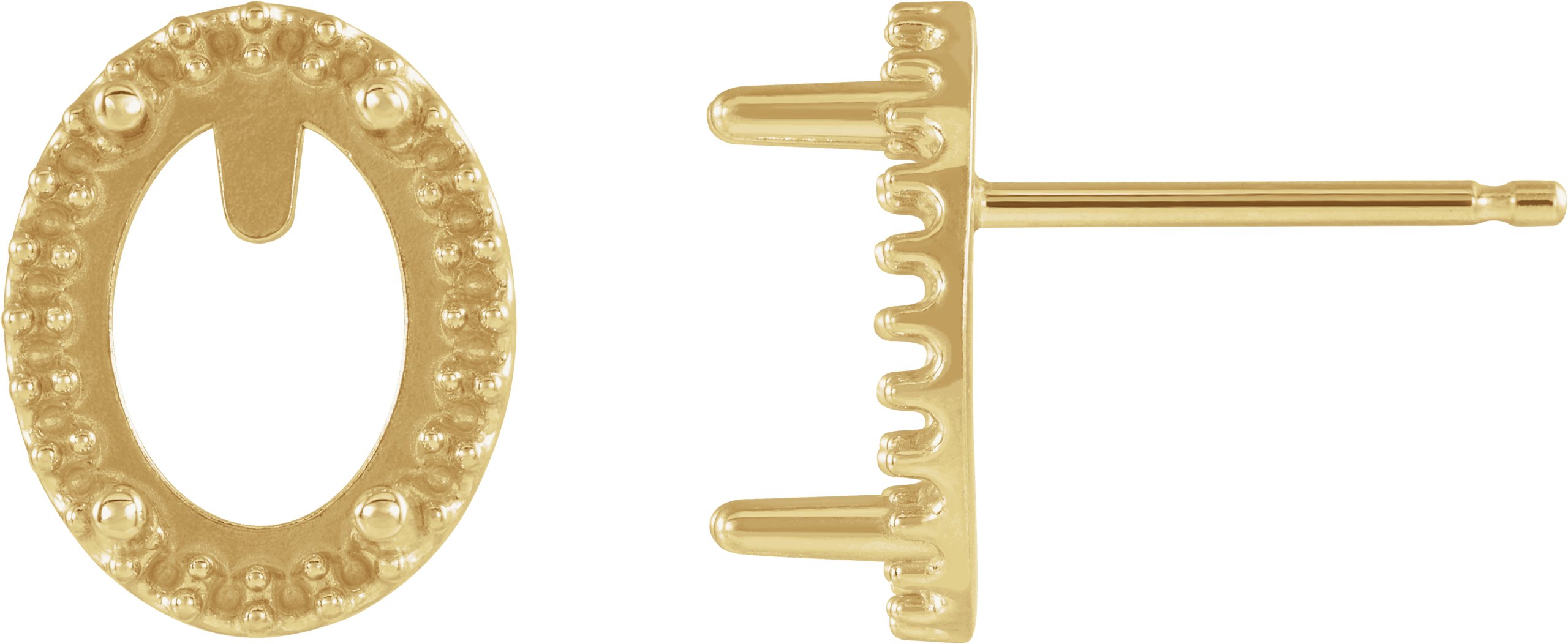 Oval 4-Prong Halo-Style Earrings