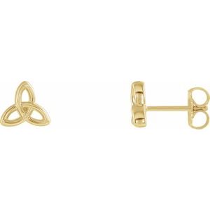 14K Yellow Celtic-Inspired Trinity Earrings