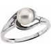 14K White Akoya Cultured Pearl Ring