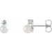 14K White Cultured White Freshwater Pearl & 1/8 CTW Natural Diamond Earrings