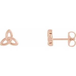 14K Rose Celtic-Inspired Trinity Earrings