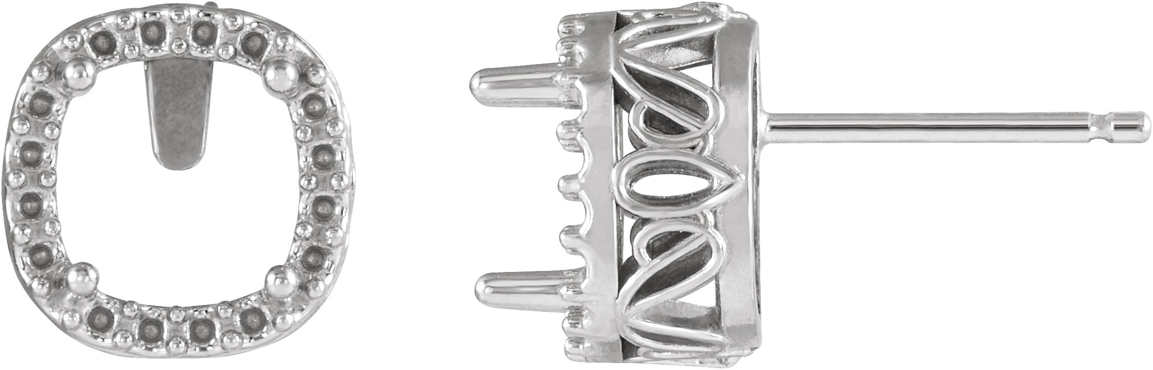 Cushion 4-Prong Halo-Style Earrings