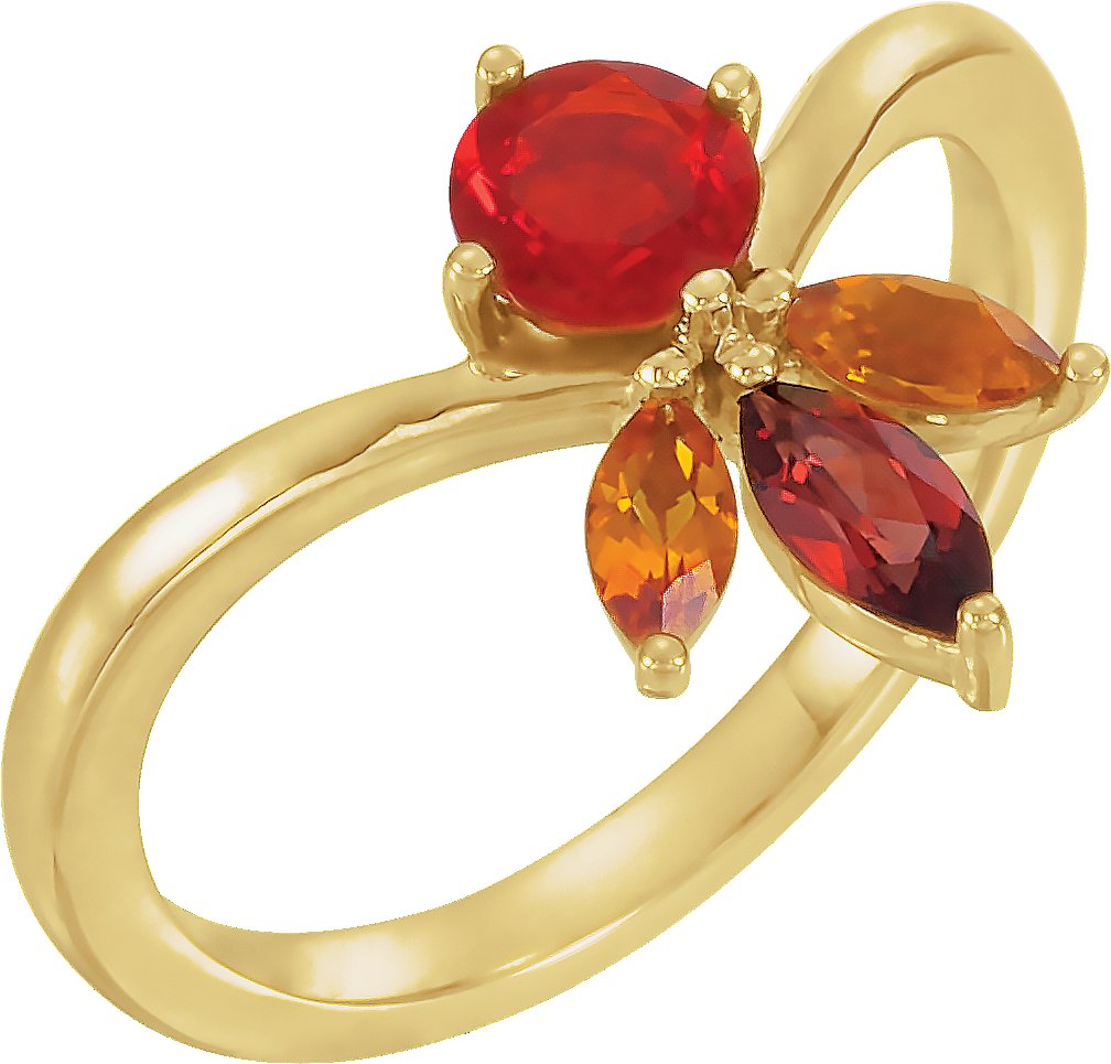 14K Yellow Multi Gemstone Ring Ref. 14735366