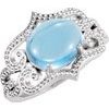 14K White Swiss Blue Topaz Granulated Design Ring Ref 3625094
