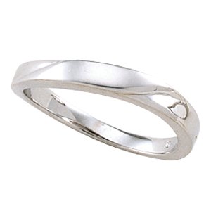 14K White Stackable  Ring