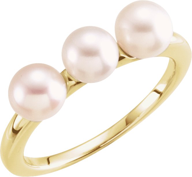 Three-Stone Pearl Ring