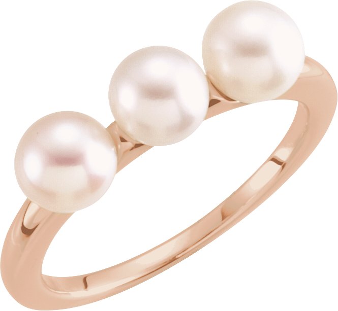 Three-Stone Pearl Ring