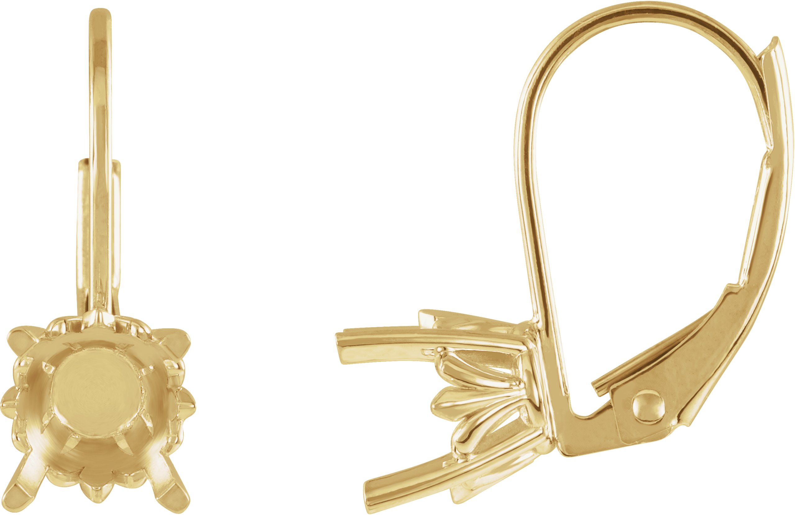 Round 4-Prong Fleur-de-lis Earrings