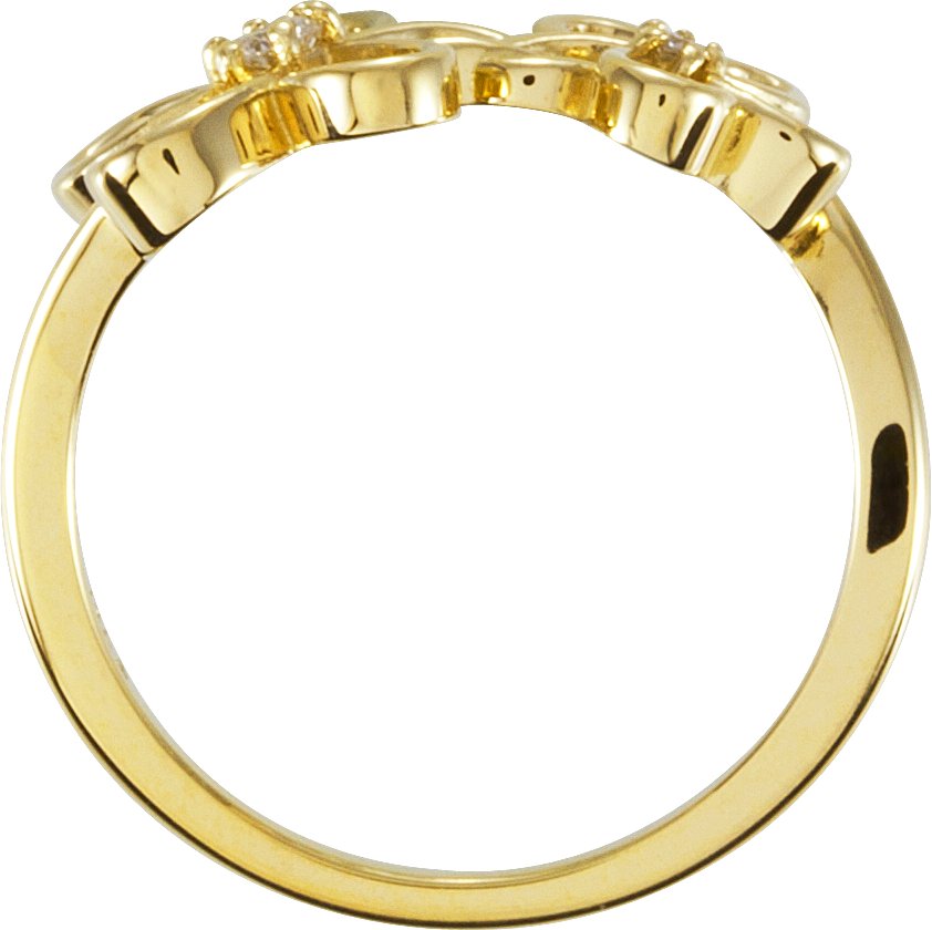 Alternative view of .07 CTW Natural Diamond Floral Ring – 14K Yellow Gold