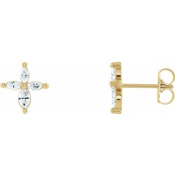 14K Yellow .33 CTW Diamond Cross Earrings Ref. 14653082