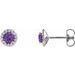 Sterling Silver 5 mm Natural Amethyst & 1/8 CTW Natural Diamond Earrings