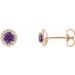 14K Rose 4 mm Natural Amethyst & 1/10 CTW Natural Diamond Earrings