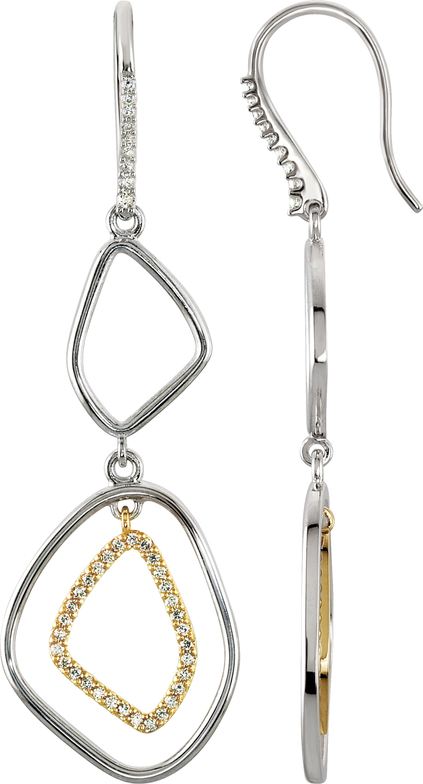 & 14K Yellow Gold 3/8 CTW Natural Diamond Open Silhouette Earrings