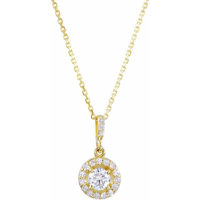 14K Yellow 9/10 CTW Lab-Grown Diamond 18" Necklace