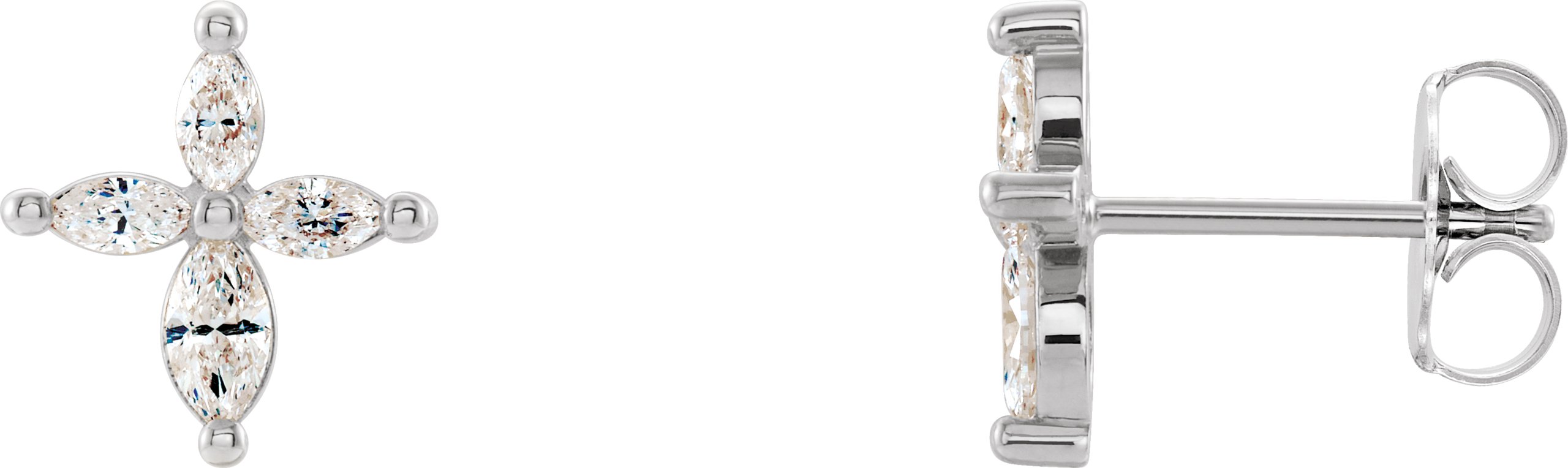 Sterling Silver .33 CTW Diamond Cross Earrings Ref. 14653085