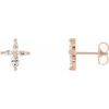 14K Rose .33 CTW Diamond Cross Earrings Ref. 14653083