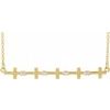 14K Yellow .05 CTW Diamond Sideways Cross Bar 18 inch Necklace Ref. 14715683