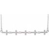 Platinum .05 CTW Diamond Sideways Cross Bar 18 inch Necklace Ref. 14715685