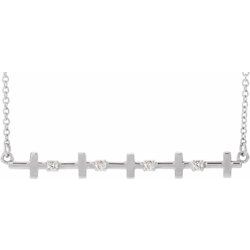 Accented Sideways Cross Bar Necklace or Center