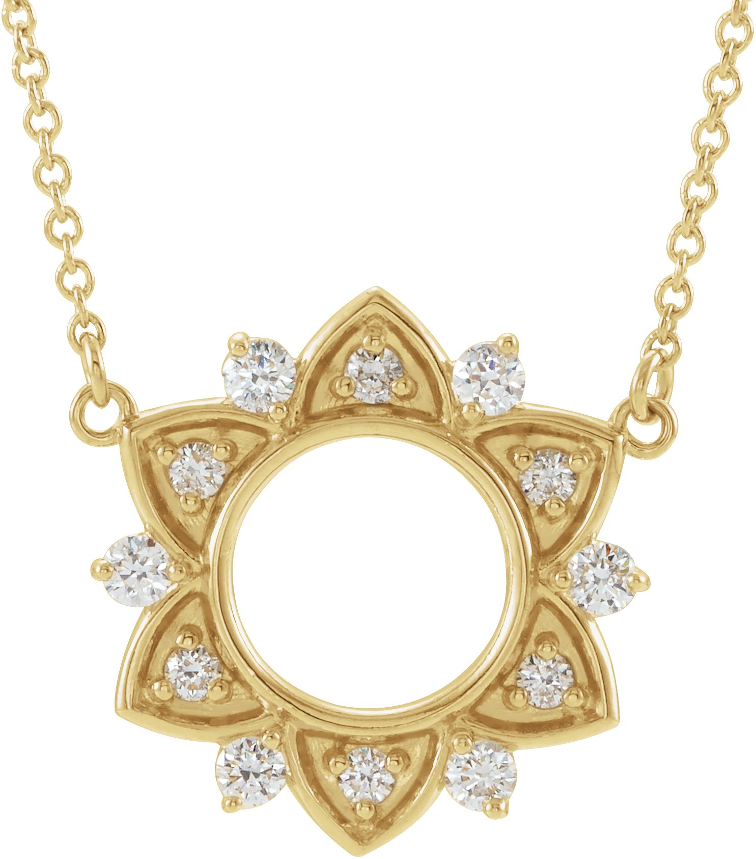 14K Yellow 1/3 CTW Diamond Accented 16" Necklace
