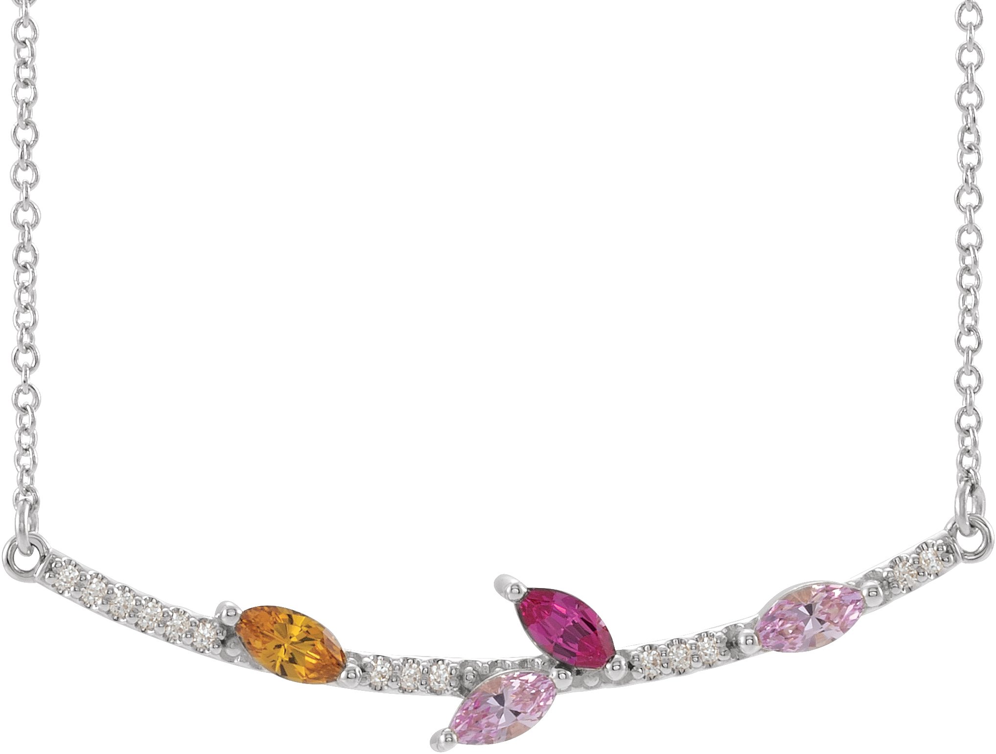 Family Curved Bar Necklace or Center