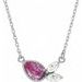 Sterling Silver Natural Pink Sapphire & 1/6 CTW Natural Diamond 16