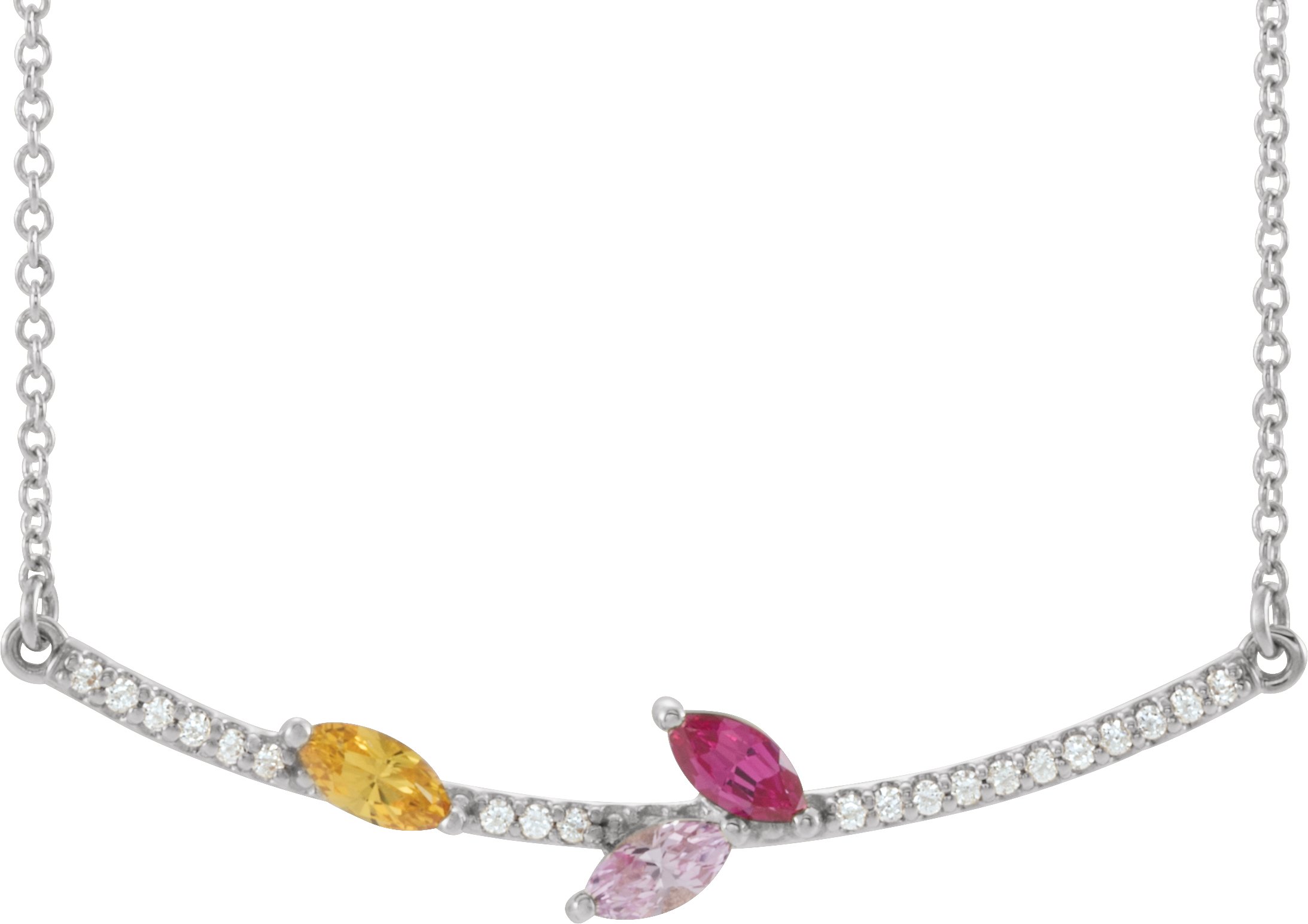 Family Curved Bar Necklace or Center