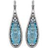 14K White Sky Blue Topaz and .33 CTW Diamond Earrings Ref 4977005