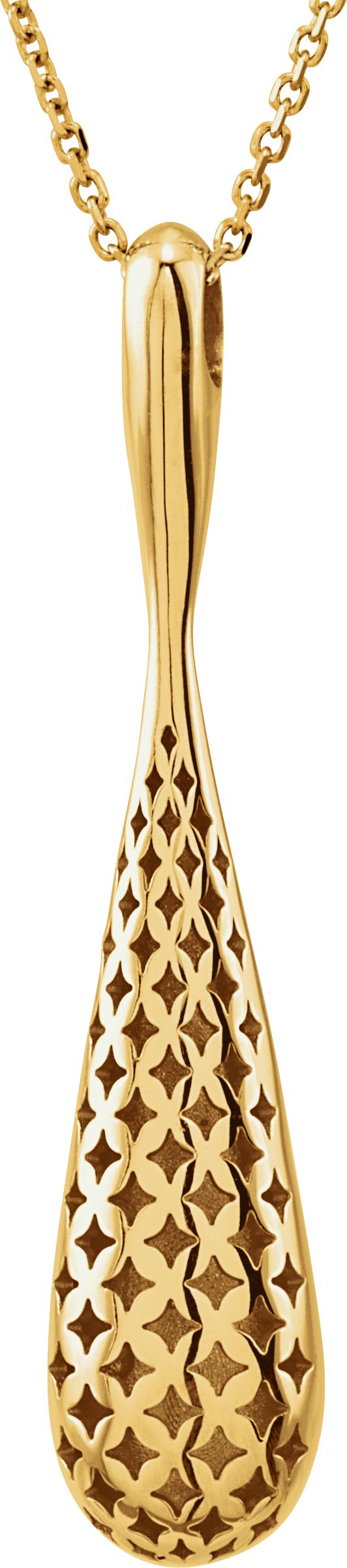 Pierced Teardrop Necklace or Pendant