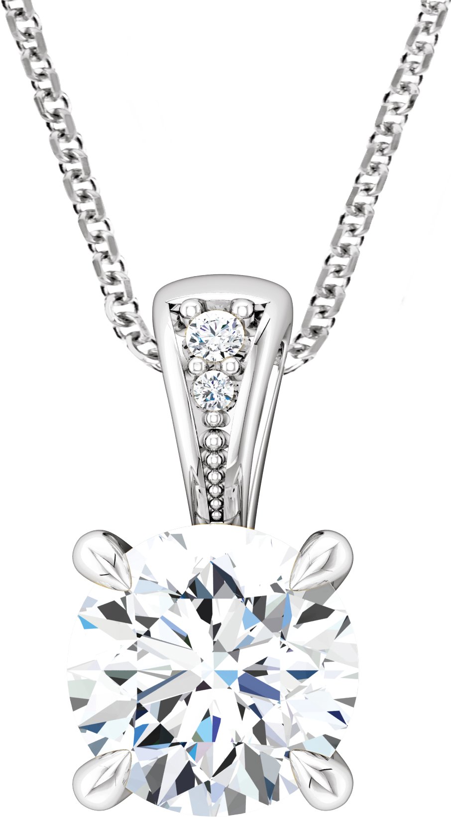 Charles & Colvard Moissanite® & Natural Diamond Necklace or Pendant   